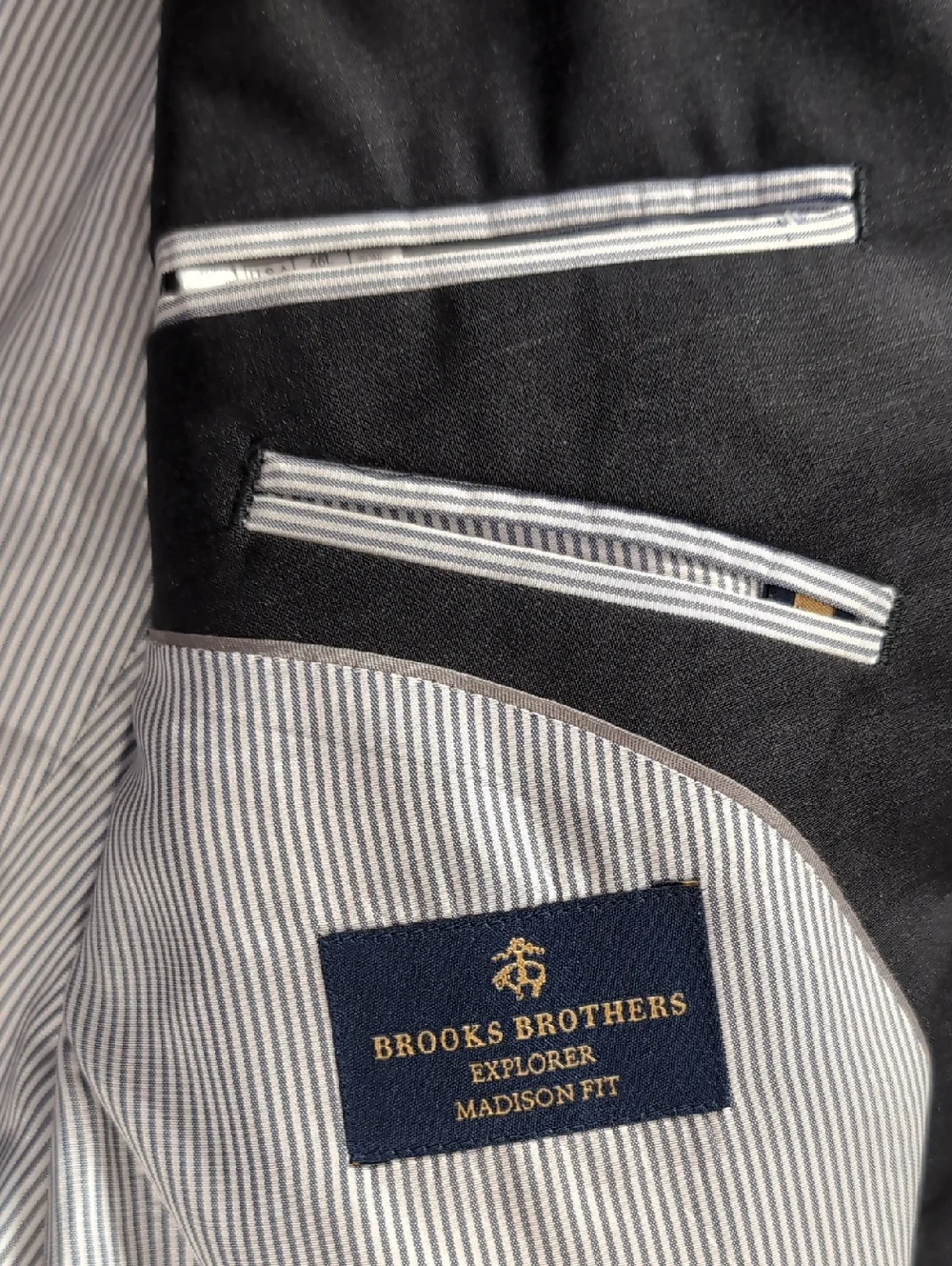 Brooks Brothers Explorer Madison Fit Stretch Wool Blazer Charcoal Grey 46L